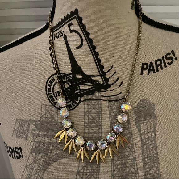 💙SALE💙J. Crew gold necklace with iridescent crystals - Picture 2 of 5